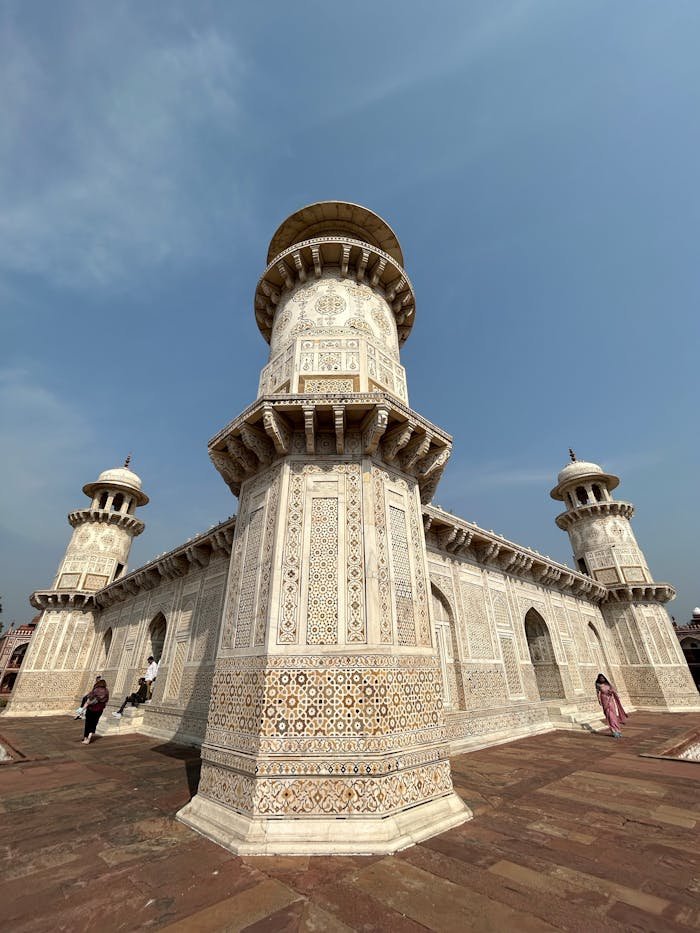 about-img Stunning view of the Itmad-Ud-Daula, showcasing its intricate marble design and historic architecture.
